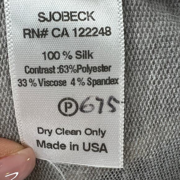 SJOBECK Cream Silk Back Contrast Cut-Out Long Sleeve Pullover Blouse Top Size XS - Picture 9 of 9